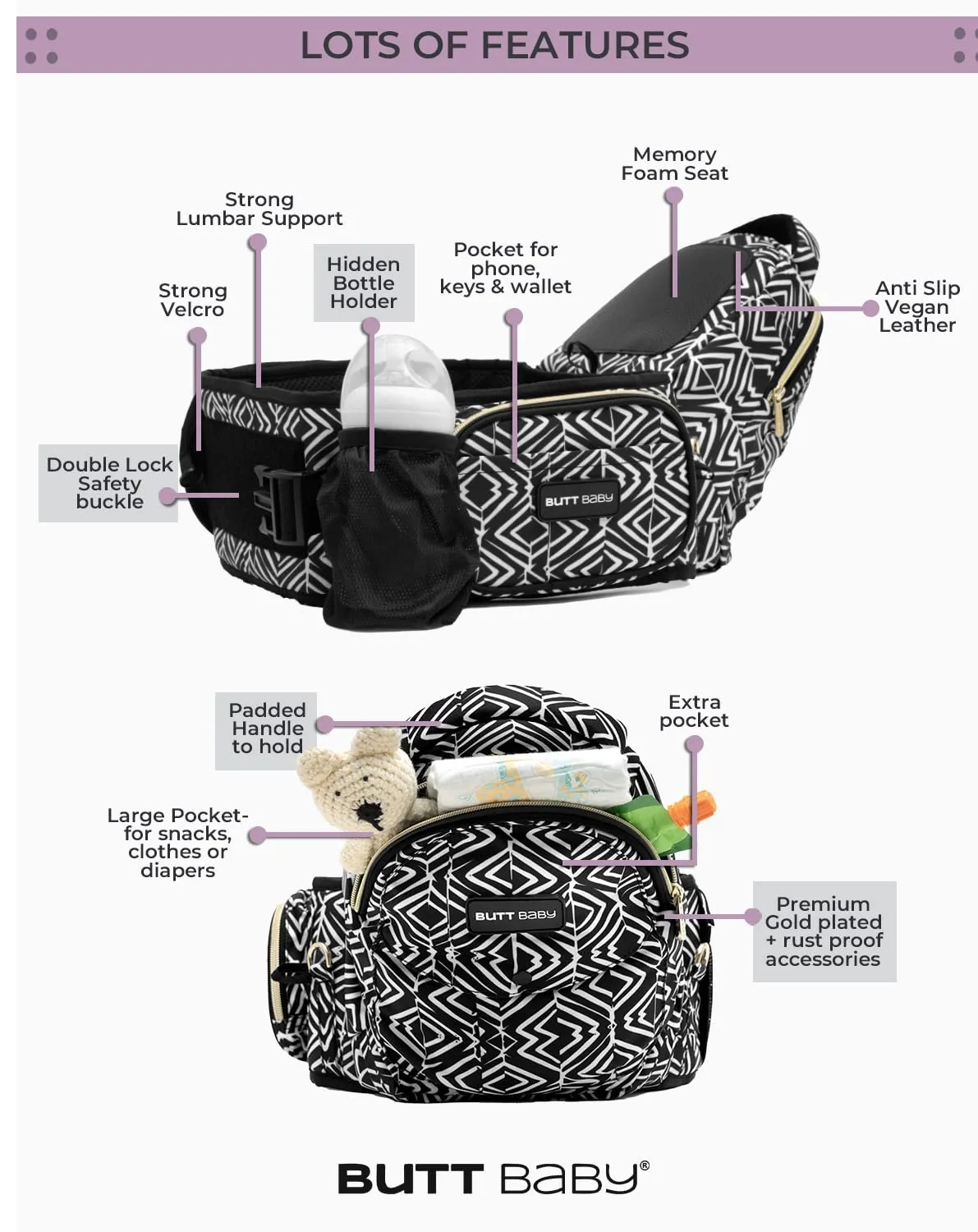Ergonomic Butt Carrier (Premium) view 2